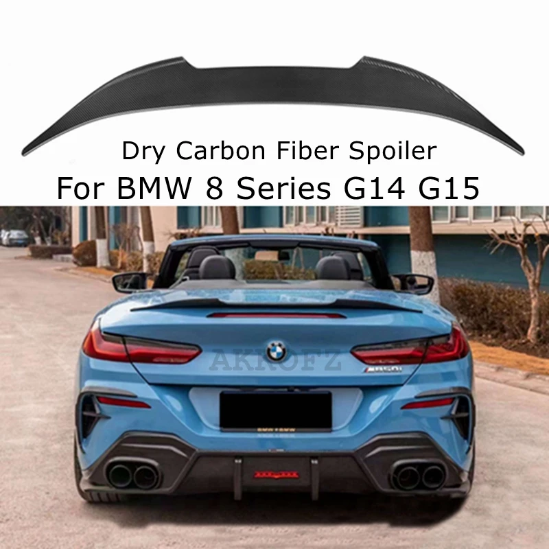 For BMW 8 Series G14 G15   2020 2021 2022 2023 High Quality Dry Carbon Fiber Rear Trunk Wing Spoiler Kit Refits AC style