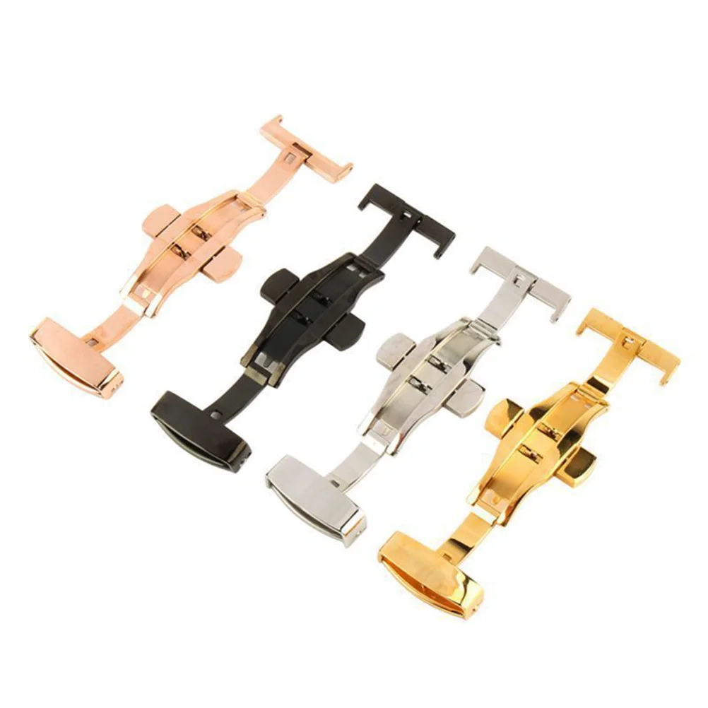 

Stainless Steel Watch Buckle 18mm Double Push Button Deployment Clasp Durable Clasp for Watch Band Prevents Wear Silver