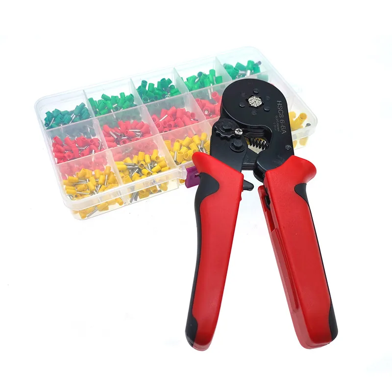 EU Terminals Crimping Pliers HSC8 6-6 0.25-6mm² 23-10AWG VE/TE Tubular Tube E0508 Tools Ferrule Electrician Clamp Set Wire Tips