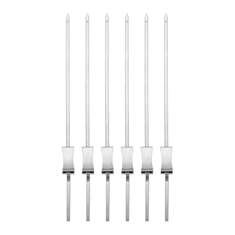 AA50-Grill Skewers With Handle,Stainless Steel BBQ Skewer Kabob Skewers For Meat, Chicken, Sausages