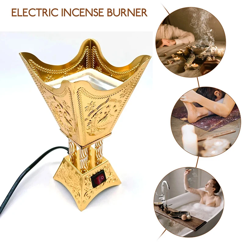 NEW Plug-in Burner Home Accents Decor Electric Sandalwood Decoration Aroma Iron Forniture Retro Stove Temple