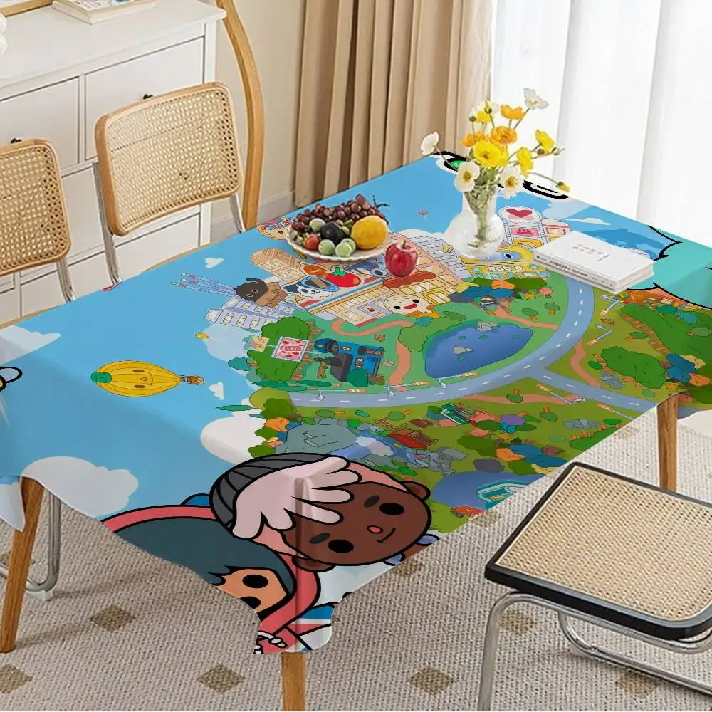 T-Toca B-Boca Life World Tablecloth Birthday Party Wedding Christmas Table Cover Wipe Desk Cloth Decor Covers Rectangle