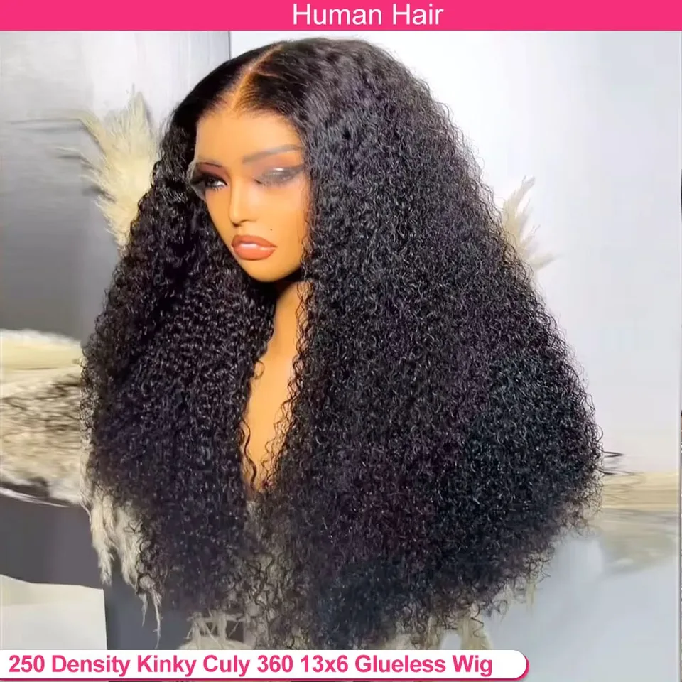250% Density 13x6 HD Transparent Lace Front Wig Human Hair Kinky Curly Pre Amazon.com : ghotool 250% Density 13x6 HD Transparent Curly  main image 3