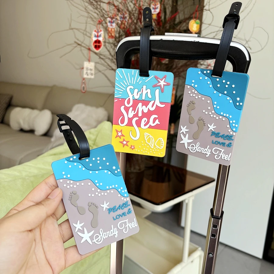 

1pc/2PCS Blue Ocean Letter Luggage Tag Pendant Adult Business Travel Luggage Package Loss Prevention Tag Essential for Travel