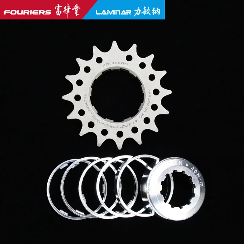 FOURIERS FIXED-GEAR CHAINRING Single Speed Cassette Hub Cog and Spacer 12-23T