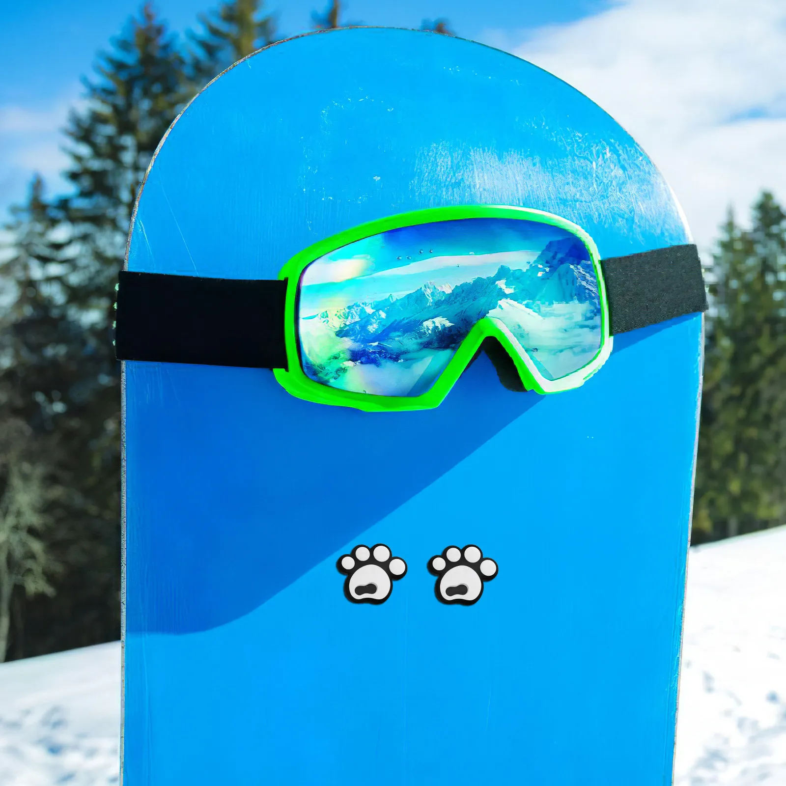 

4Pcs Ski Anti-Slip Cushion Stickers Snowboard Nonslip Foot Pads Outdoor Winter Sports Grip Enhancer Cute Animal Decals