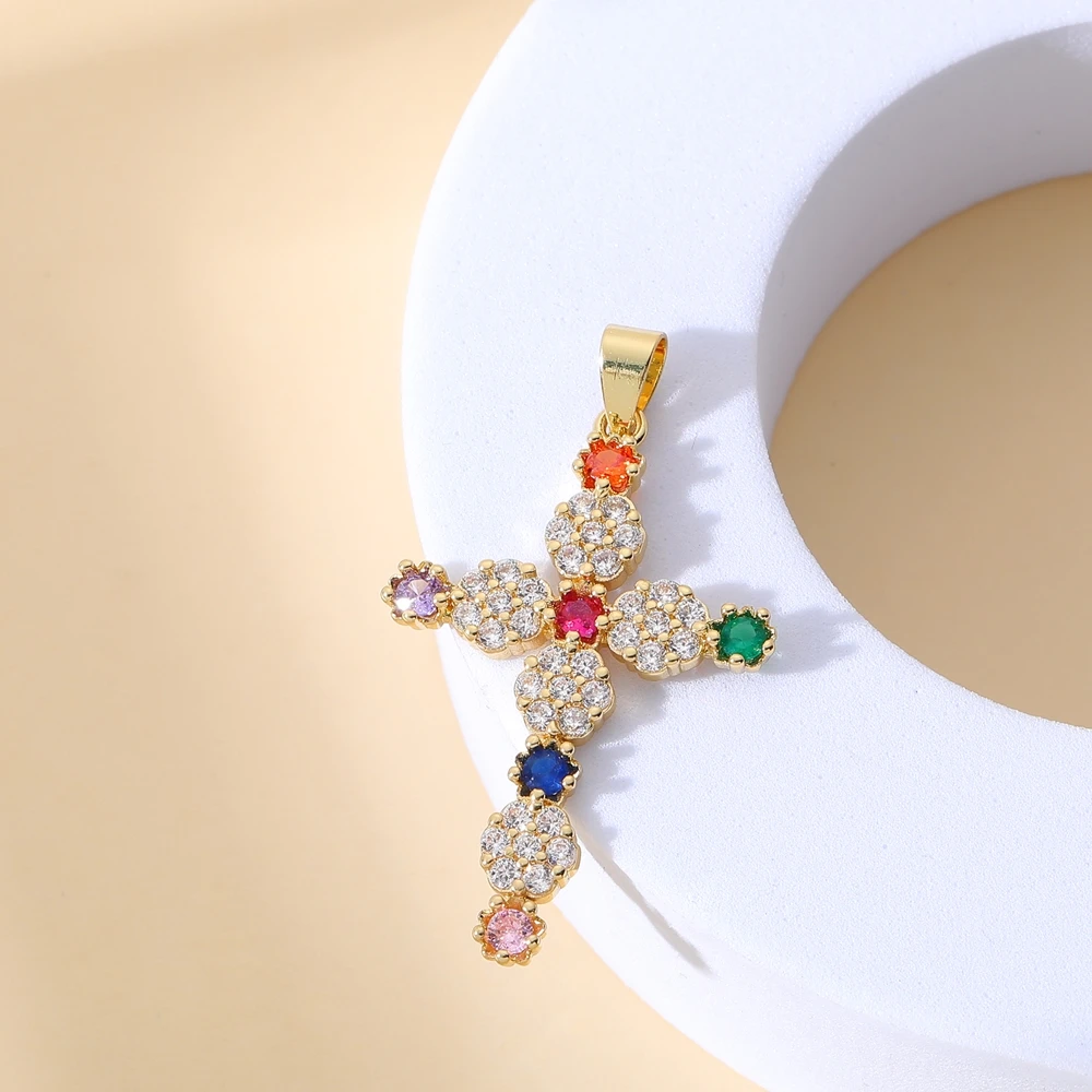 Juya 18 Karat echt vergoldeter religiöser Rosenkranz, christlich-katholisches Kreuz, Anhänger, Schmuckherstellung, Zubehör, Kunsthandwerk, böser Blick, Charms – Detail 13