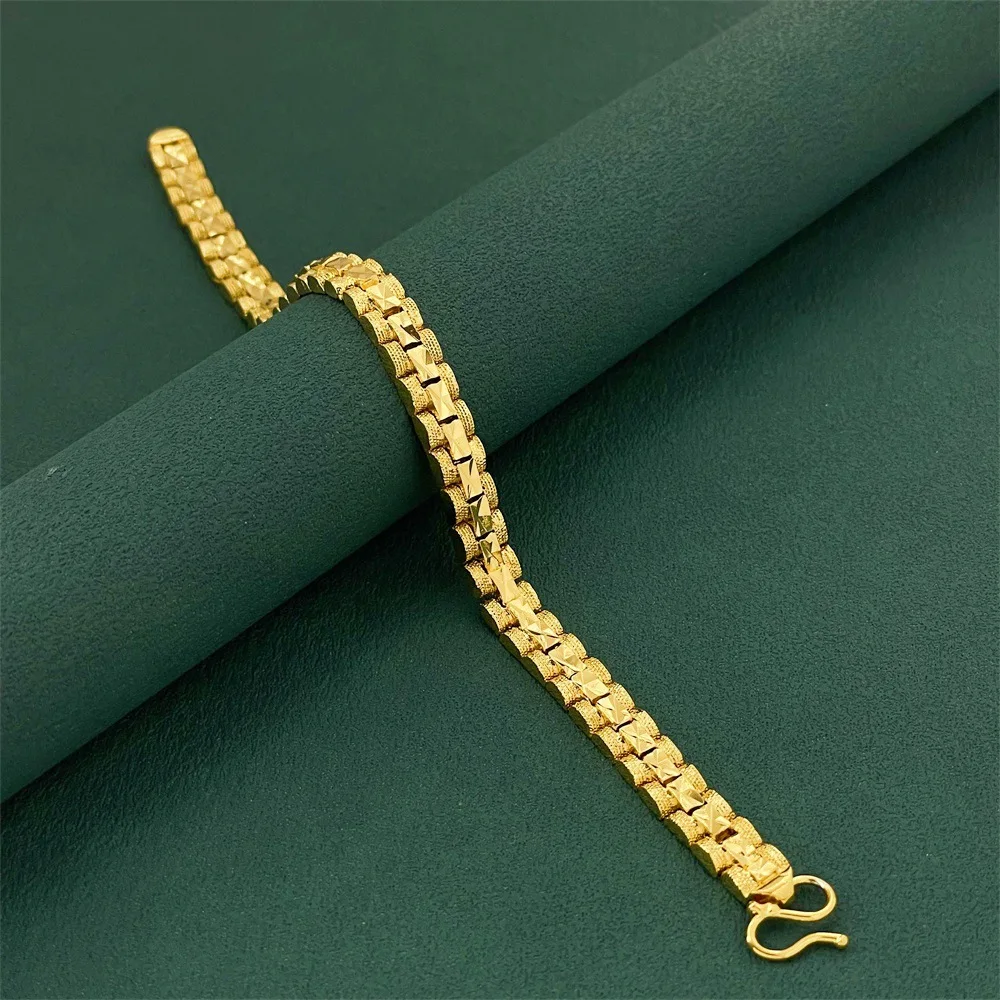 

Браслет из стерлингового серебра 925 пробы, 6 мм, золотой ремешок для часов, браслет, женский модный простой подарок на день рождения, свадьбу, годовщину, ювелирное изделие