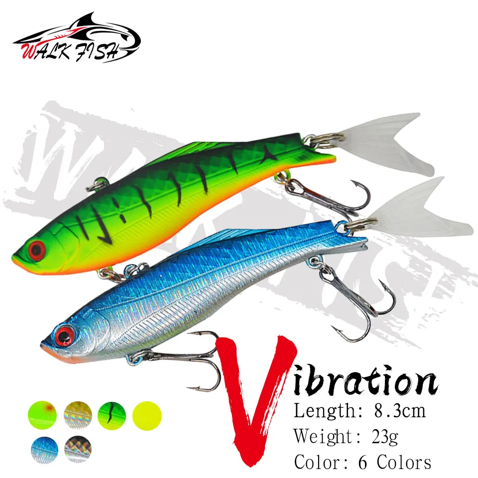 Walk Fish 1 Stk. New Fishing Vib Köder 23g transparenter Schwanz Hart köder Kunst köder Vibration Angel gerät klare Fischs chwänze