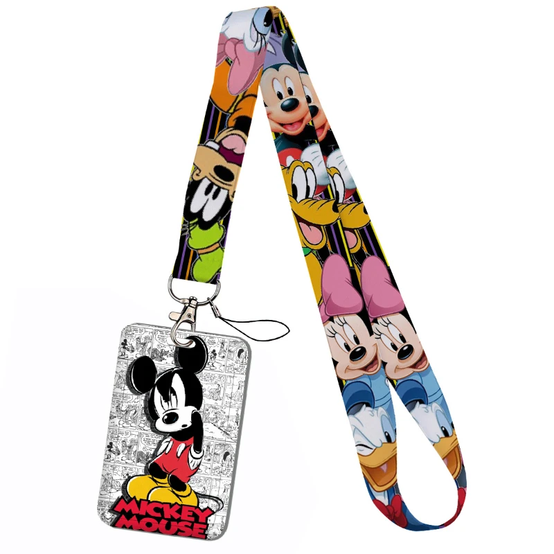 Disney Minnie Mouse Cartoon Couple Student ID Dinner keychain Bust Work Set Subway Access Card Holder view 2