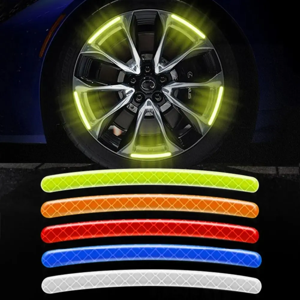 20pcs Luminous Reflective Sticker Colorful Luminous Stickers Motorcycle Bicycle Car Wheel Hub Sticker Creative Decoration