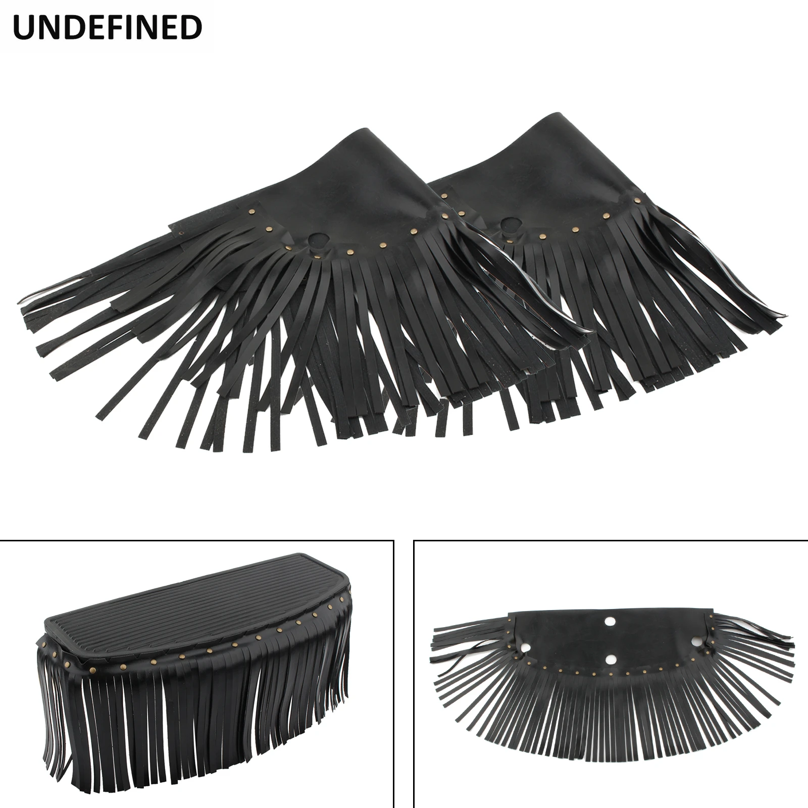 Motorcycle Floorboard Fringe PU Leather Vintage Foot Pegs Cover For Harley Honda Indian Suzuki Chief Cafe Racer Old School view 5