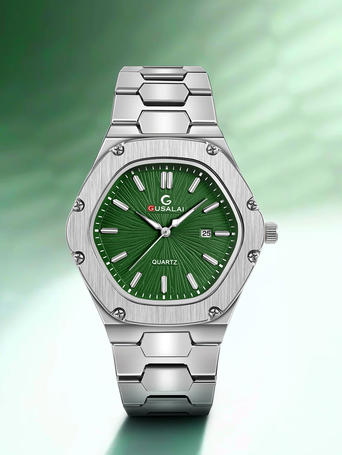 

Luxury Men's Quartz Watch, Stainless Steel Strap Wristwatch with Date Calendar, Perfect Christmas Gift for Men & Boys