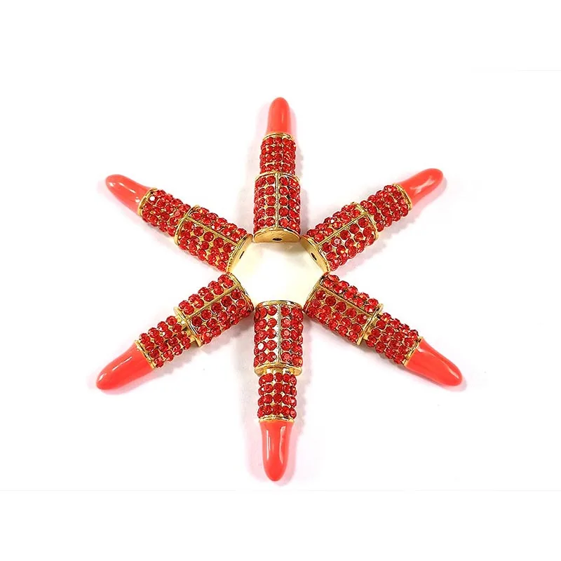 10pcs/lot flat back alloy metal lipsticks charms hot sale alloy cabochons accessories  gold plated