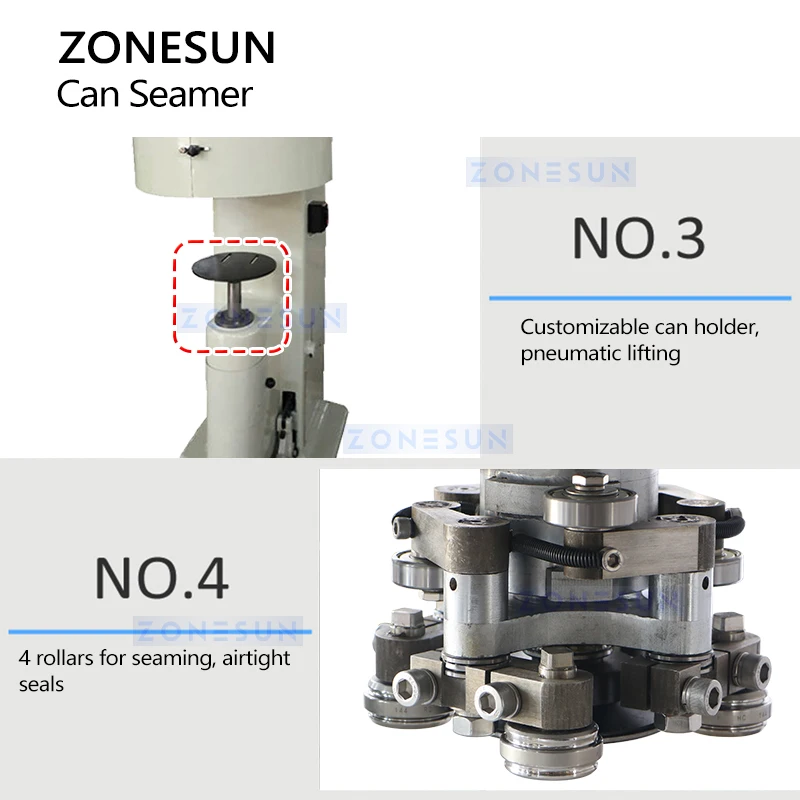 Zonesun Can Seamer Tin Can Sealing Machine Semi Automatic Large-sized Rectangular Can Seaming Equipment ZS-CS2