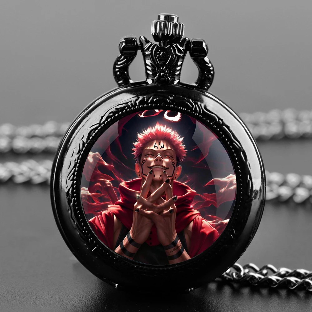 Jujutsu Kaisen Pocket Watch Elegant Exquisite Clock With Necklace Chain Anime Ryomen Sukuna Relogio Best Gift