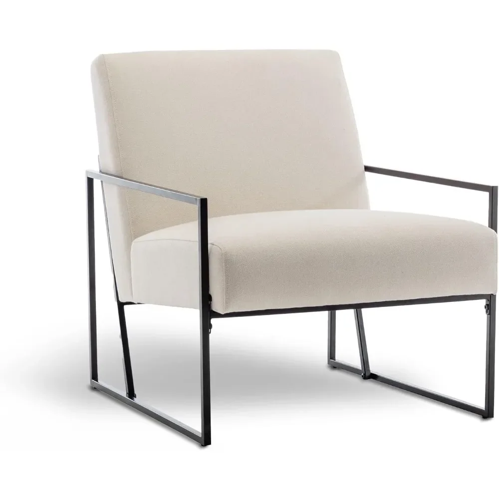 Low Profile Modern Slant Armchair with Layered Foam and Metal Frame - Premium High Density Soft Cushion for Supreme Comfort