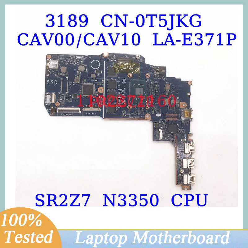 

CN-0T5JKG 0T5JKG T5JKG For DELL Latitude 3180 3189 With SR2Z7 N3350 CPU Mainboard LA-E371P Laptop Motherboard 100%Full Tested OK