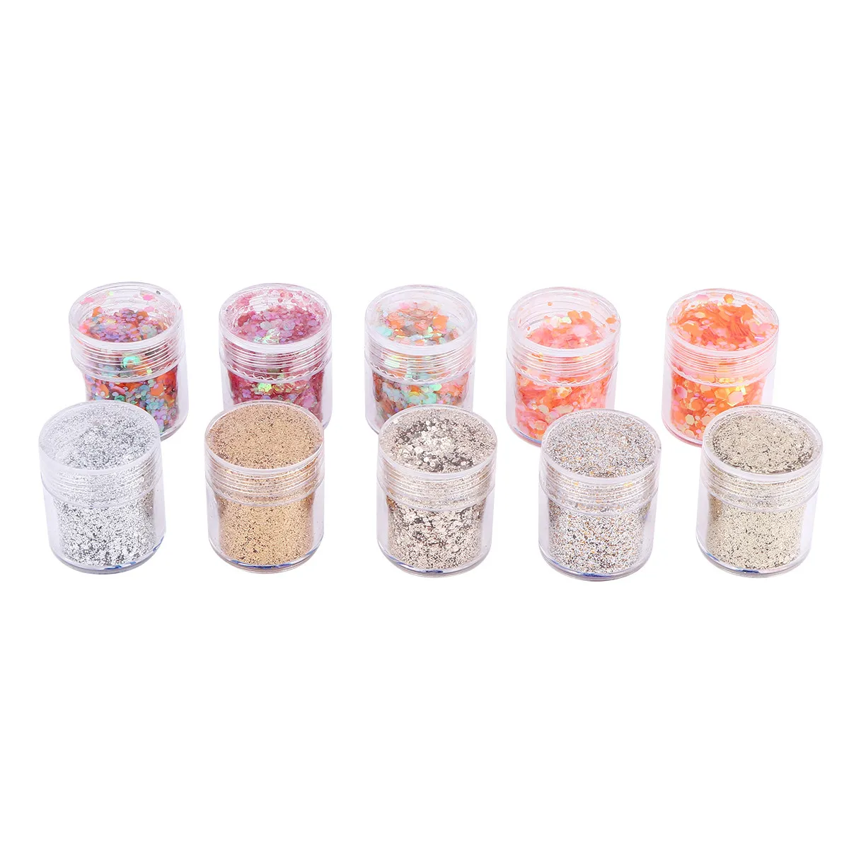 

10Pcs Glossy Gradient Sequins Nail Dipping Powder Lightweight Strong Nails Protection Salon Grade Home Use Shimmering Nail Art