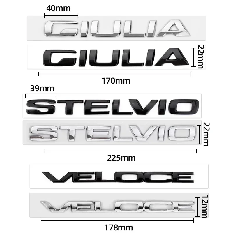 Hub Caps 1pcs 3D Car ABS Trunk Words Letters Logo Badge Emblem Decals Sticker For Alfa Romeo Giulia Stelvio Q4 Q2 Ti Veloce Acc