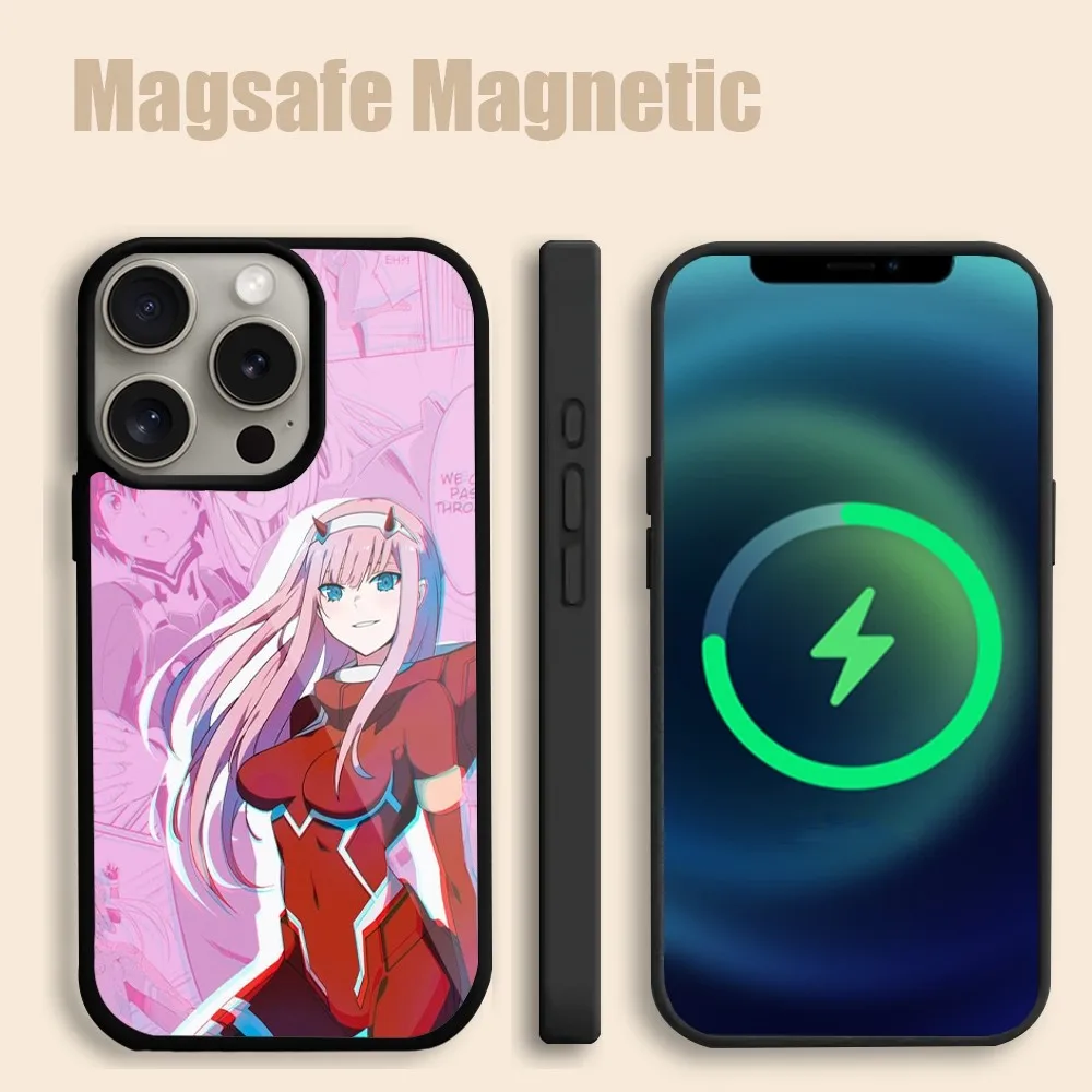 D-Darling F-Franxx Z-Zero T-Two  Phone Case For iPhone 15 14 13 12 11 Pro Max Plus Magsafe Magnetic Wireless Charging Cover