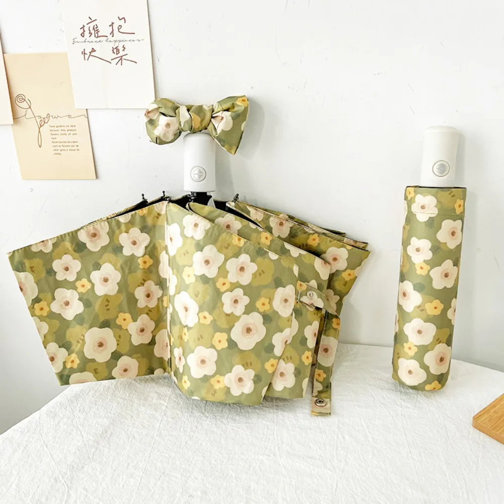 

Fresh Flowers Automatic Umbrella UV Protection Sunny Rain Use Sun Umbrella Waterproof Foldable Floral Umbrella Women Girls