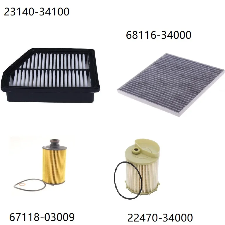 Filter Set for SSANGYONG KORANDO (CK) 2.0 Diesel Engine 23140-34100   22470-34000   68116-34000   67118-03009