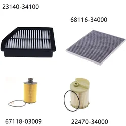 Filter Set for SSANGYONG KORANDO (CK) 2.0 Diesel Engine 23140-34100   22470-34000   68116-34000   67118-03009