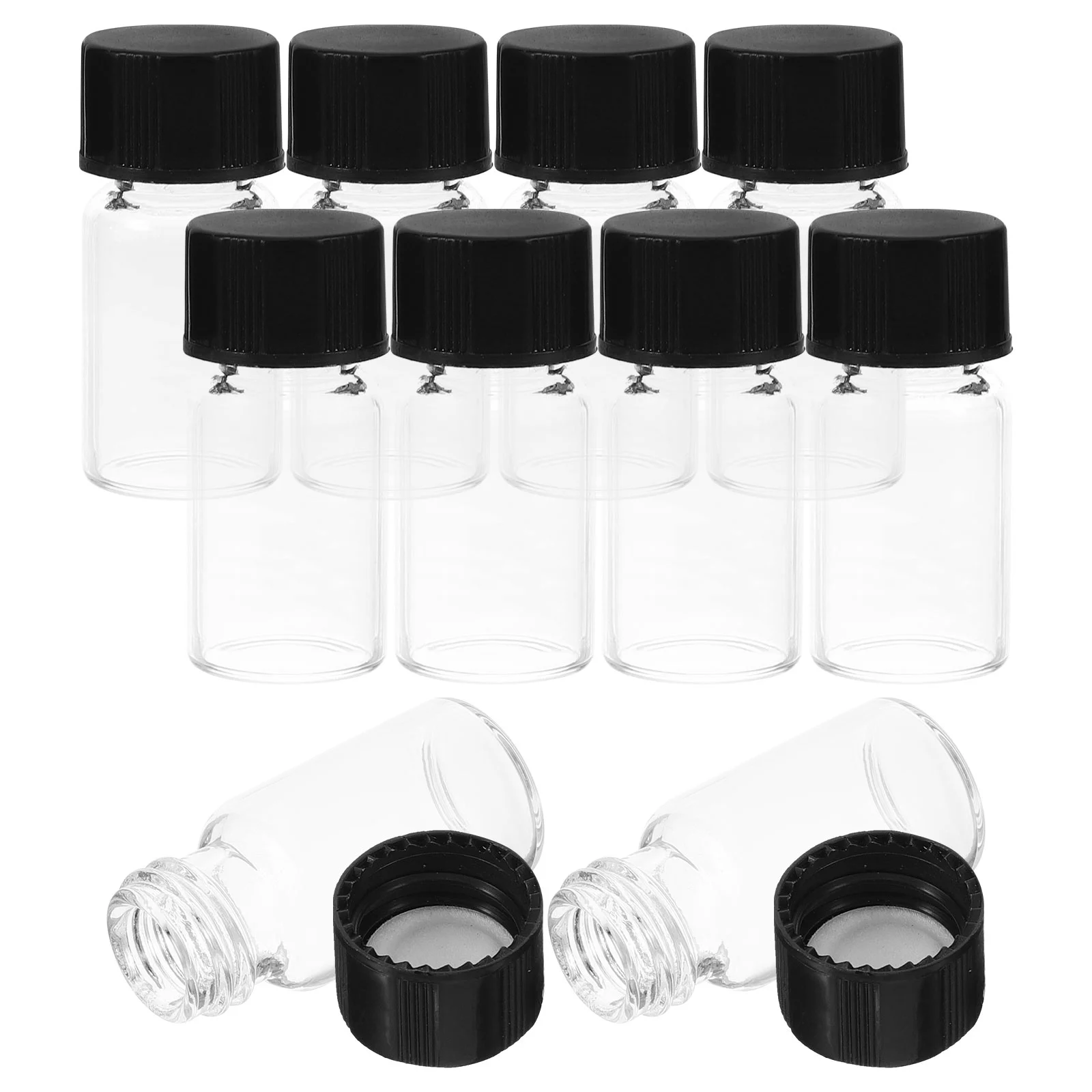 10 Pcs Clear Leak-proof Vial Small Liquid Vials Leakproof Bottle with Screw Caps