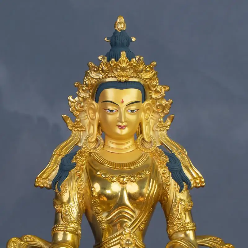 Tantra pure copper gilt Seiko Kizang King Bodhisattva sitting statue Buddha statue Tibetan home worship household bronze statue