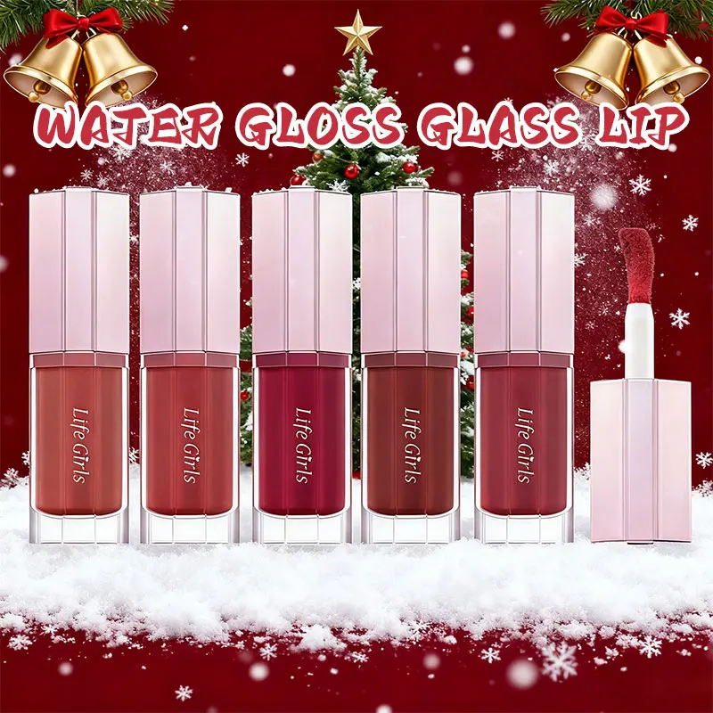 Świąteczny błyszczyk do ust, naturalne nakładanie, błyszczyk do ust nieprzywierający do kubka, nie blaknie, długotrwały makijaż