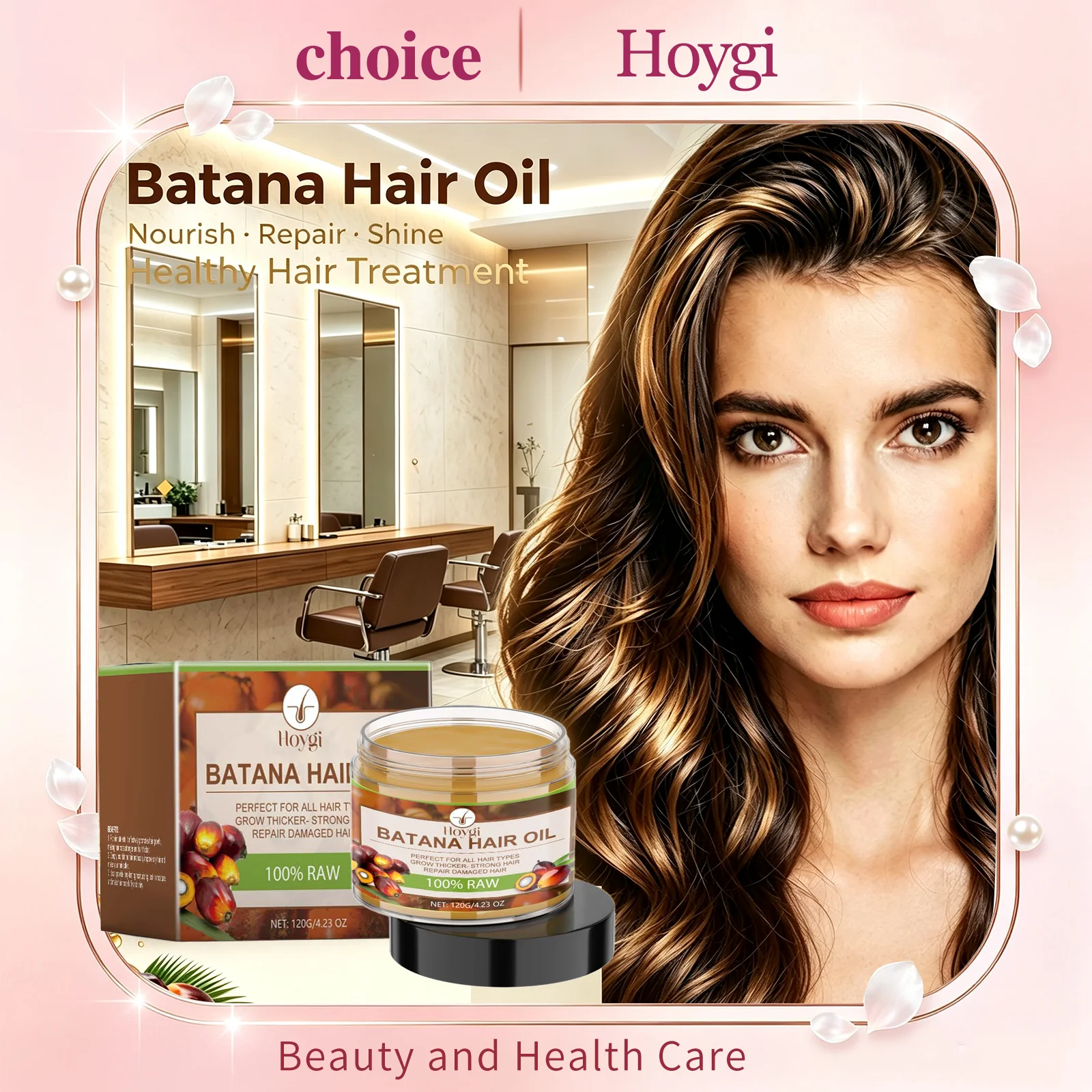 Hoygi Pure Batana Hair Mask Nourish Scalp Repair Damaged Hair Reduce Breakage Healthy Hair Growth Treatment Batana Hair Butter