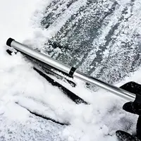 Cepillo para quitar nieve del parabrisas del coche, limpiaparabrisas, herramienta de limpieza retráctil de acero inoxidable, accesorios de limpieza tipo escoba