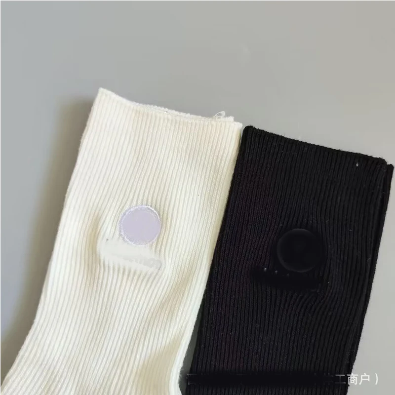 Lu 5 Pairs neutral long socks yoga cotton socks sports couple style outdoor gym socks four seasons breathable and comfortable