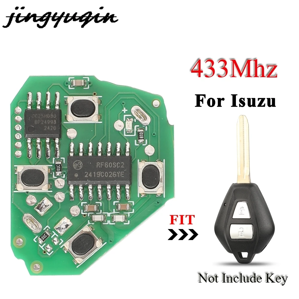 Jingyuqin Car Remote Key Circuit Board 433.92Mhz ASK For Isuzu D-Max Holden Colorado M-UX MUX Auto Only PCB Fob Control No Chip