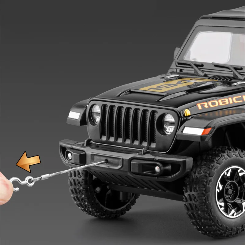 1:24 Jeeps Wrangler Rubicon Legering Model Auto Diecasts Metalen Terreinwagens Auto Model Simulatie Geluid en Licht Kinderen speelgoed Gift