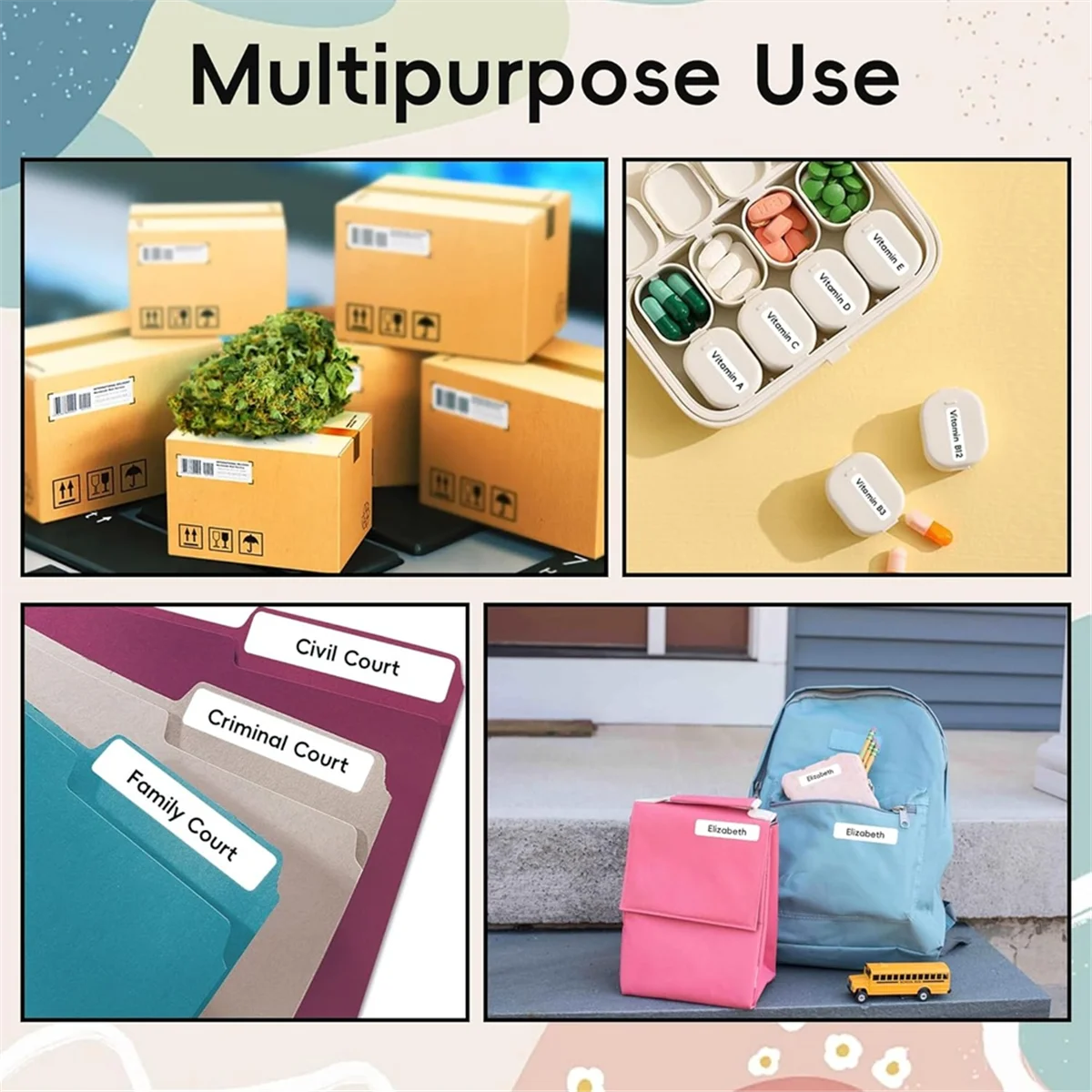 P12 Label Maker Mini Bluetooth Label Printer Portable Thermal Sticker Machine for Storage Barcode Office Home