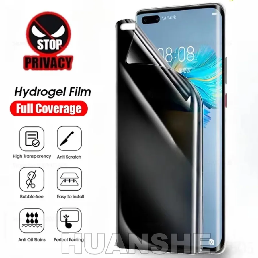 

3Pcs Anti Spy Privacy Hydrogel Soft Screen Protector for Huawei Pura 70, Mate 20-60, P30/P40/P50/P60 Pro Plus Art