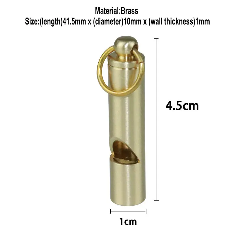 Multifunctional Brass Emergency Survival Whistle Portable Keychain Outdoor Tools Training Whistle for Camping Hiking