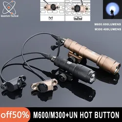 Wadsn M600C M300 Tactical Flashlight With Hot Button Remote Pressure Switch Fit Mlok Keymod Rail Airsoft Hunting Scout Lamp