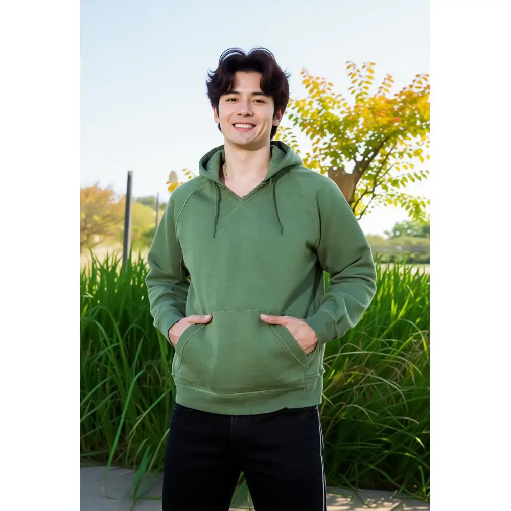 

Men's casual hooded sweatshirt with kangaroo pocket available in 7 colors. Soft and comfortable pullover sweatshirt suitable