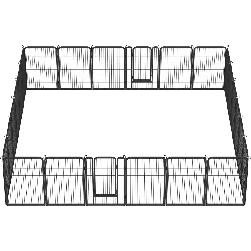 Topeakmart Dog Playpen, Heavy Duty Dog Fence Outdoor Metal Indoor Pet Puppy Exercise Pen Barrier Kennel with Door