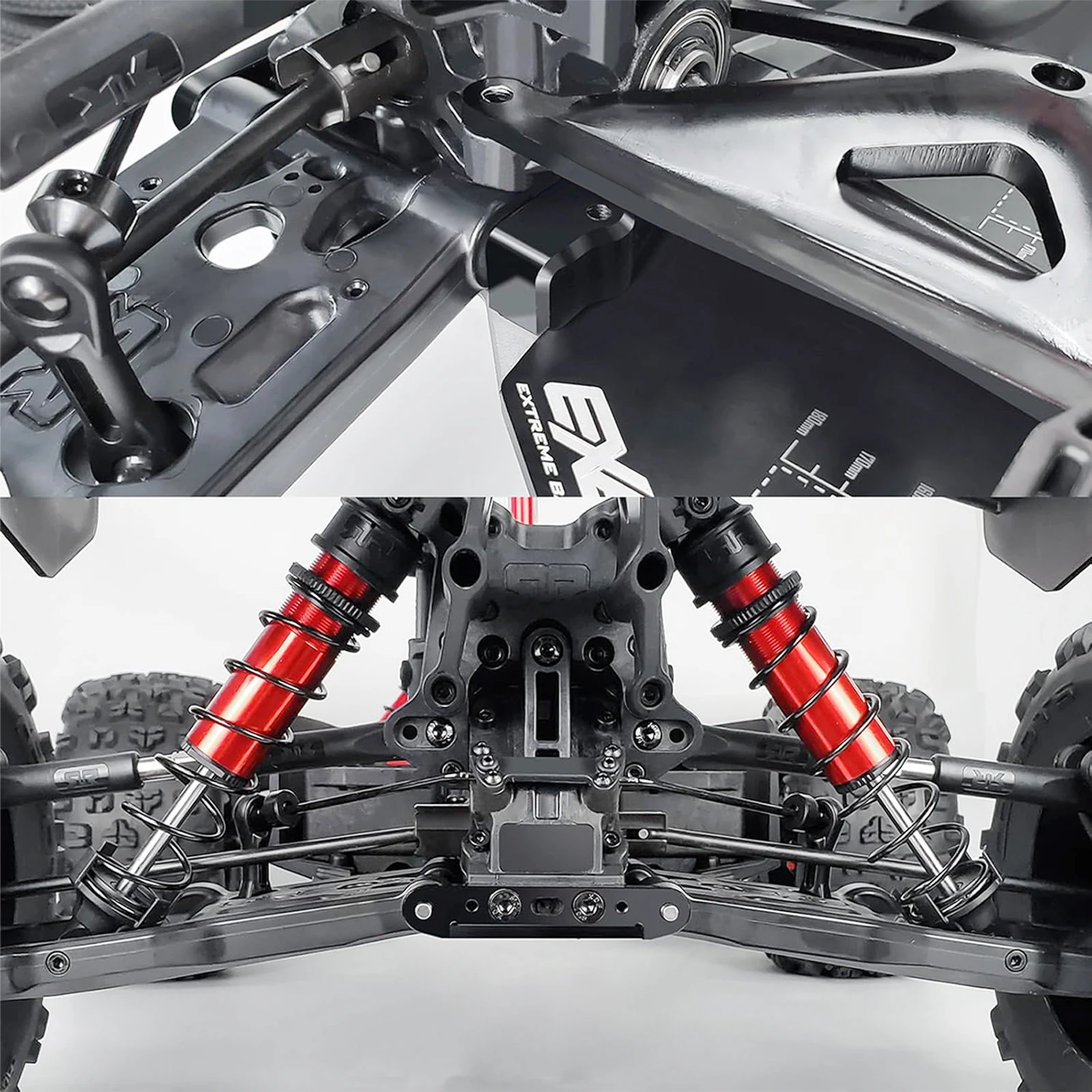 RCMMTING-Juego de actualización de montaje de brazo inferior de Metal para ARRMA 1/5 Kraton Outcast 8S, soporte de brazo inferior de suspensión delantera/trasera de aleación de aluminio