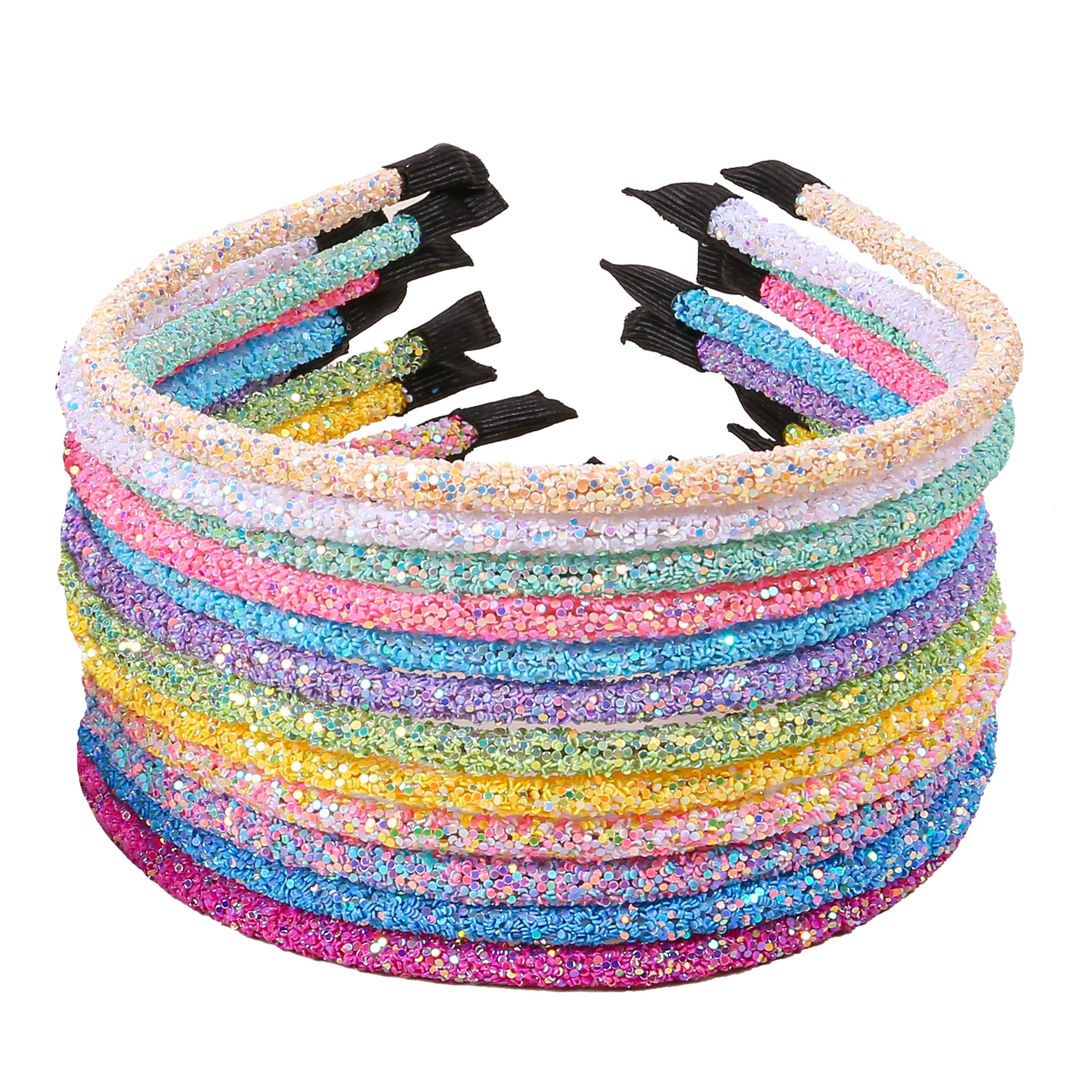 6/12pcs Glitter Headbands for Women Girls Hair Accessories Party Decor Holiday Sparkly Hairbands Girls Kids Hair Accessories