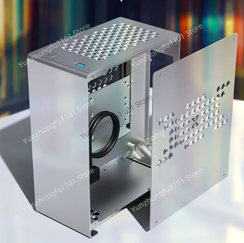 Ultra Small Size Mini Desktop PC Case Micro Computer Mini ITX Table Aluminum PC Enclosure Accessories for Gaming Office Home