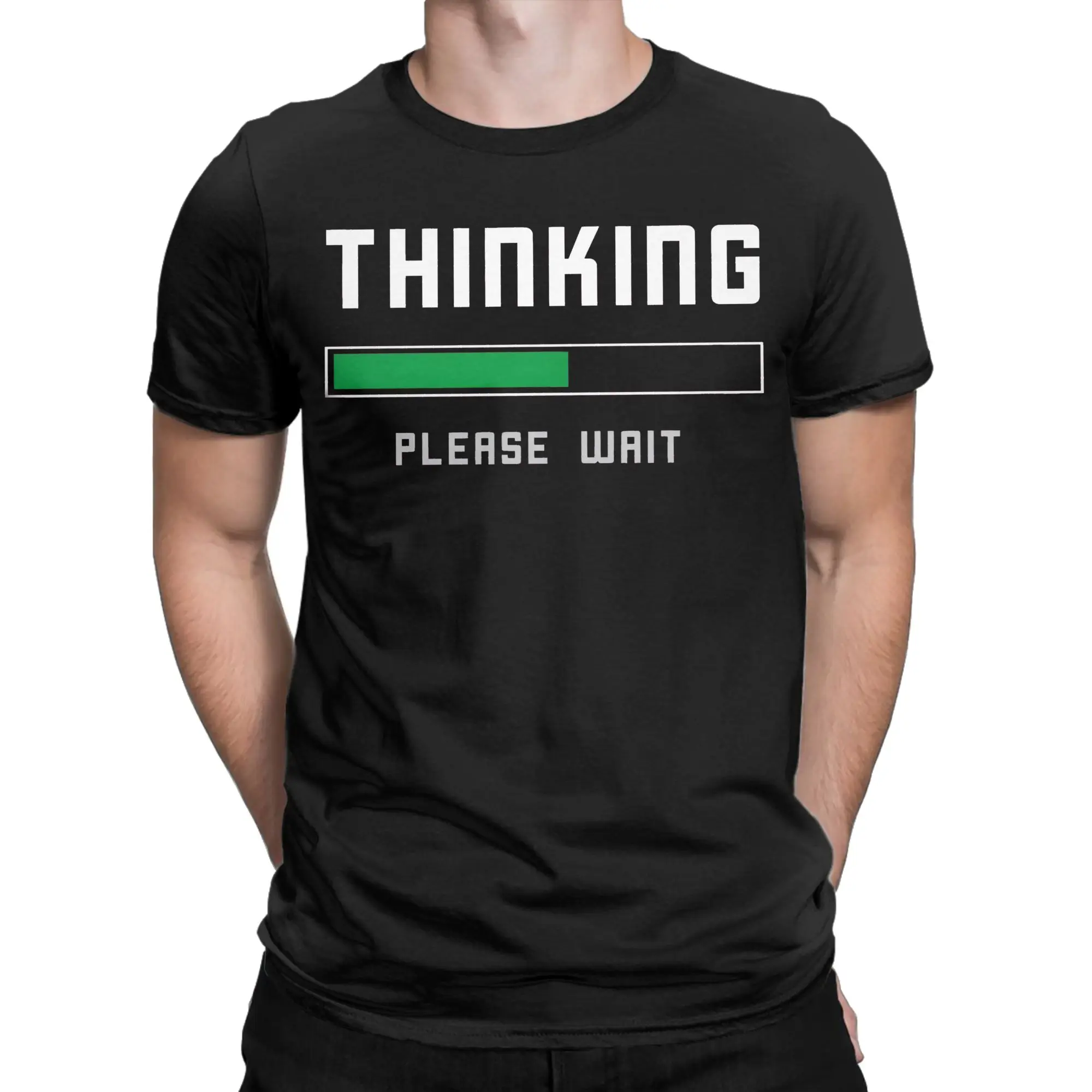 Thinking Geek Introvert T-Shirt for Men  Crazy 100% Cotton Tee Shirt Crewneck Short Sleeve T Shirt New Arrival Clothes