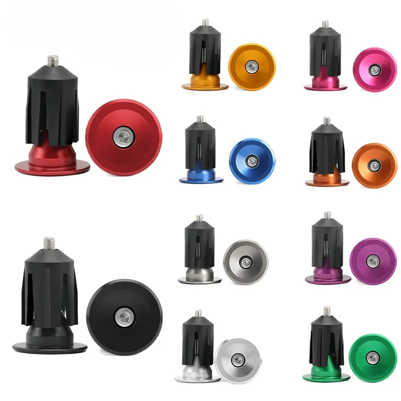 

Bicycle Grip Handlebar End Cap Aluminium Alloy Lock MTB Mountain Cycling Handle Bar Grips End Plugs Black For Bike Accessories