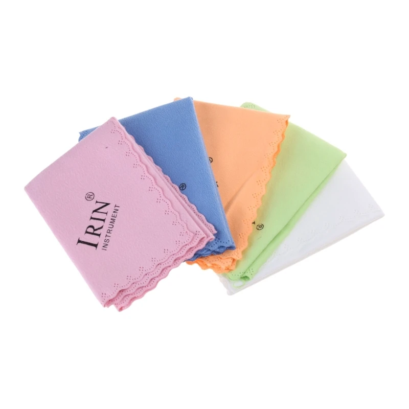 5 Pcs Universal Musical Instrument Cleaning Cloth Microfiber Polishing Cloth Guitar Wiping Cloth Cotton Towels Durable