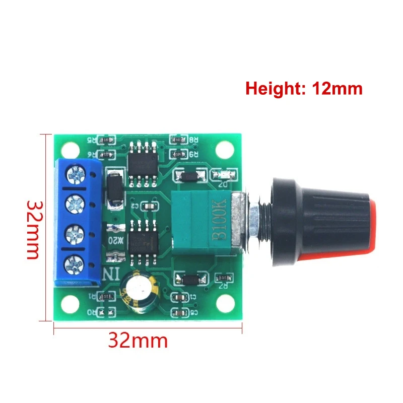 1Pcs 32*32*12mm Adjustable Speed DC Motor Driver Home Improvement Durable DC 1.8V 3V 5V 6V 12V PWM Motor Speed Controller