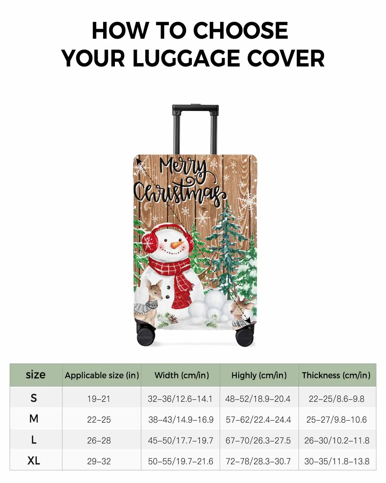 Christmas Winter Pink Snowman Elastic Baggage Cover For 18-32 Inch Suitcase Case Dust Cover Travel Accessories